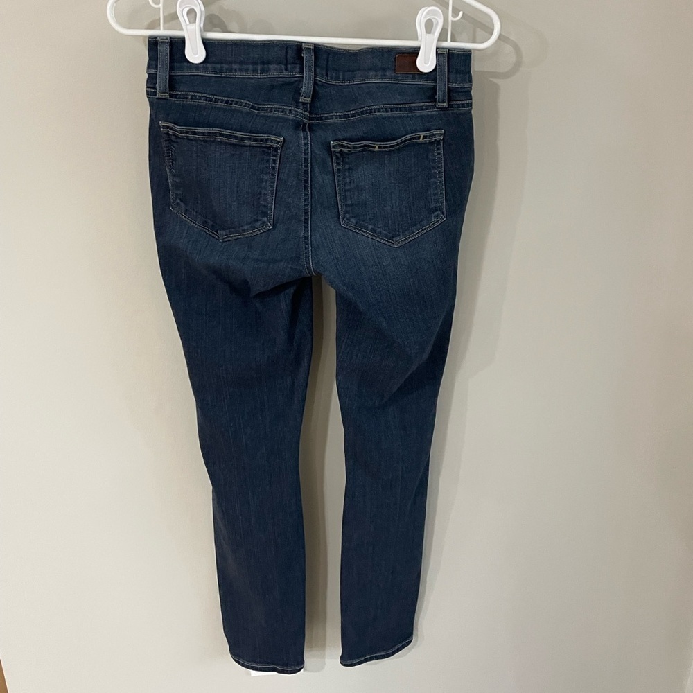 Paige Verdugo Ankle Distressed Dark Wash Maternity Jean - Size 24 - Picture 9 of 11
